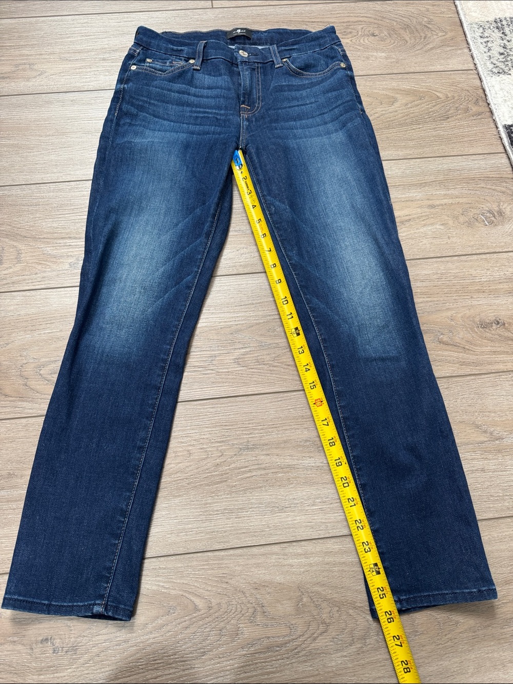 7 For All Mankind Dark Blue Cropped Jeans